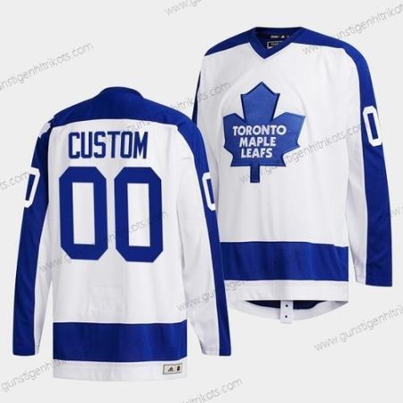 Herren Toronto Maple Leafs Personalisiertes Klassischs Primary Logo Strickerei Trikots – Weiß