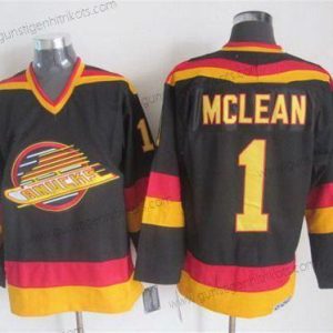 Herren Vancouver Canucks #1 Kirk Mclean 1985-86 CCM Vintage Retro – Schwarz