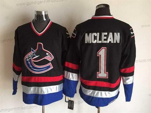 Herren Vancouver Canucks #1 Kirk Mclean 2003-04 CCM Vintage Trikots – Schwarz