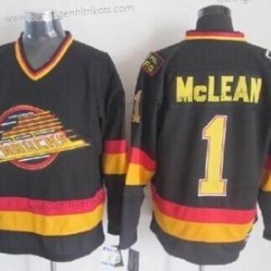 Herren Vancouver Canucks #1 Kirk Mclean Retro CCM Trikots – Schwarz