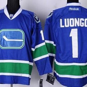 Herren Vancouver Canucks #1 Roberto Luongo Ausweichtrikot Trikots – Blau