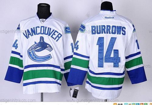 Herren Vancouver Canucks #14 Alexandre Burrows Trikots – Weiß