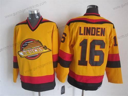 Herren Vancouver Canucks #16 Trevor Linden 1985-86 CCM Vintage Trikots – Gelb