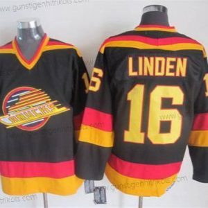 Herren Vancouver Canucks #16 Trevor Linden 1985-86 CCM Vintage Trikots – Schwarz