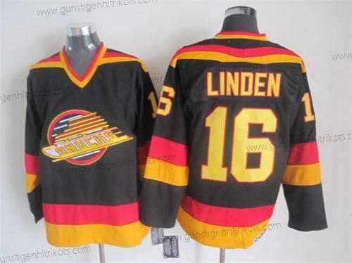 Herren Vancouver Canucks #16 Trevor Linden 1985-86 CCM Vintage Trikots – Schwarz