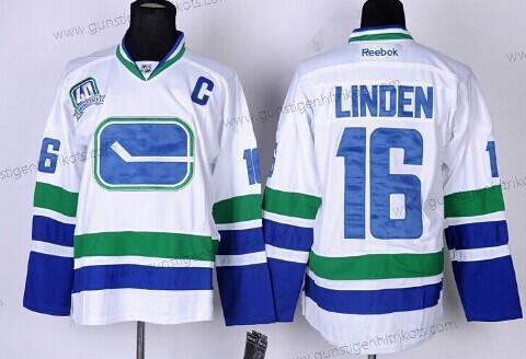 Herren Vancouver Canucks #16 Trevor Linden Ausweichtrikot Trikots – Weiß