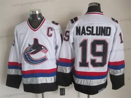 Herren Vancouver Canucks #19 Markus Naslund 1997-98 CCM Vintage Trikots – Weiß