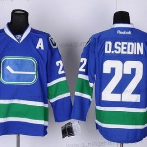 Herren Vancouver Canucks #22 Daniel Sedin Ausweichtrikot Trikots – Blau