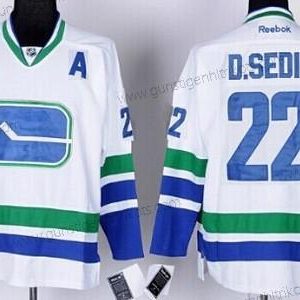 Herren Vancouver Canucks #22 Daniel Sedin Ausweichtrikot Trikots – Weiß