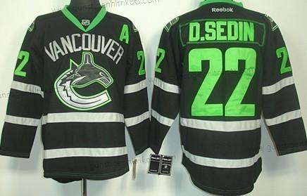 Herren Vancouver Canucks #22 Daniel Sedin Ice Trikots – Schwarz