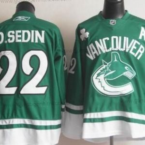 Herren Vancouver Canucks #22 Daniel Sedin St. Patrick’S Day Trikots – Grün