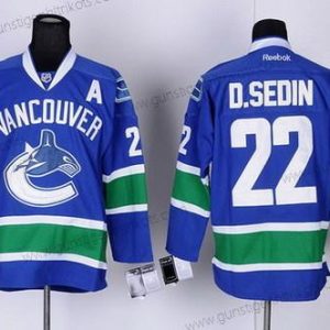 Herren Vancouver Canucks #22 Daniel Sedin Trikots – Blau