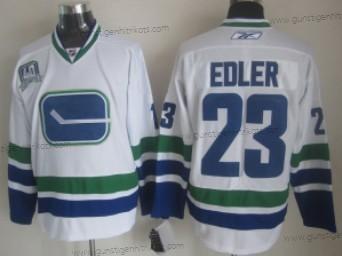 Herren Vancouver Canucks #23 Alexander Edler Ausweichtrikot Trikots – Weiß