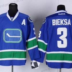 Herren Vancouver Canucks #3 Kevin Bieksa Ausweichtrikot Trikots – Blau