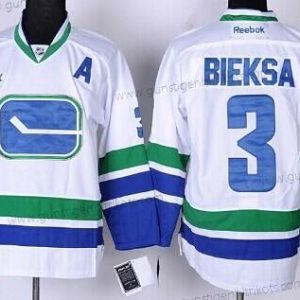 Herren Vancouver Canucks #3 Kevin Bieksa Ausweichtrikot Trikots – Weiß