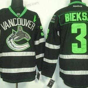 Herren Vancouver Canucks #3 Kevin Bieksa Ice Trikots – Schwarz