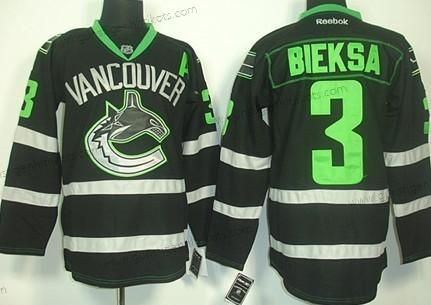 Herren Vancouver Canucks #3 Kevin Bieksa Ice Trikots – Schwarz