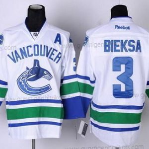 Herren Vancouver Canucks #3 Kevin Bieksa Trikots – Weiß