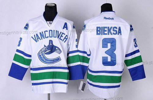 Herren Vancouver Canucks #3 Kevin Bieksa Trikots – Weiß