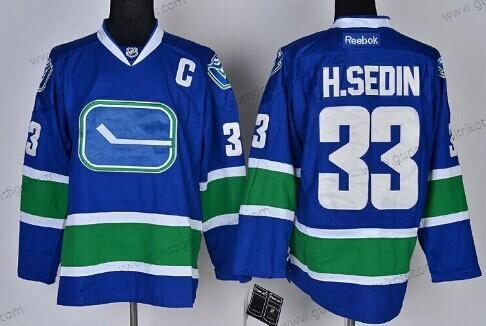 Herren Vancouver Canucks #33 Henrik Sedin Ausweichtrikot Trikots – Blau