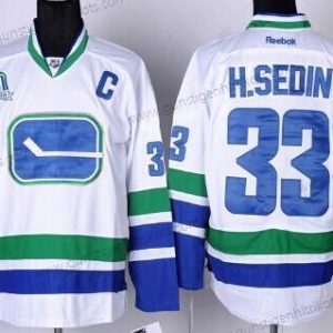 Herren Vancouver Canucks #33 Henrik Sedin Ausweichtrikot Trikots – Weiß