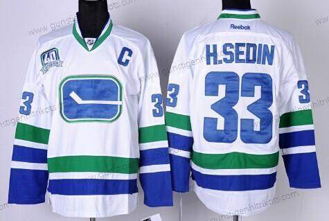 Herren Vancouver Canucks #33 Henrik Sedin Ausweichtrikot Trikots – Weiß