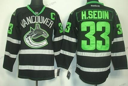 Herren Vancouver Canucks #33 Henrik Sedin Ice Trikots – Schwarz