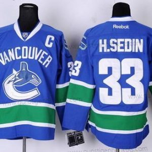 Herren Vancouver Canucks #33 Henrik Sedin Trikots – Blau