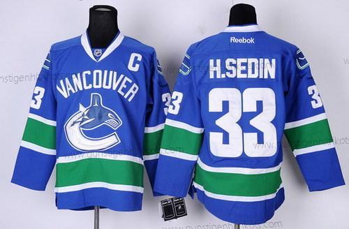 Herren Vancouver Canucks #33 Henrik Sedin Trikots – Blau