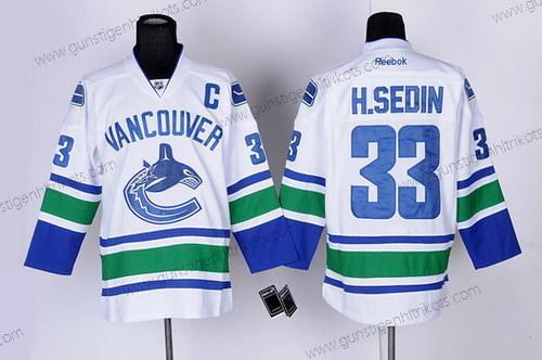 Herren Vancouver Canucks #33 Henrik Sedin Trikots – Weiß