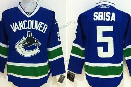 Herren Vancouver Canucks #5 Luca Sbisa Trikots – Blau