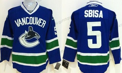 Herren Vancouver Canucks #5 Luca Sbisa Trikots – Blau