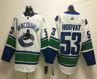 Herren Vancouver Canucks #53 Bo Horvat 2017-2018 Hockey Strickerei NHL Trikots – Weiß