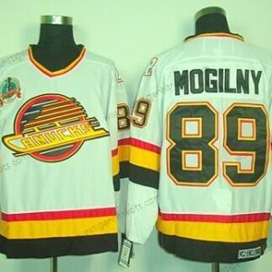 Herren Vancouver Canucks #89 Mogilny Retro CCM Trikots – Weiß