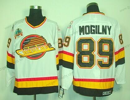 Herren Vancouver Canucks #89 Mogilny Retro CCM Trikots – Weiß