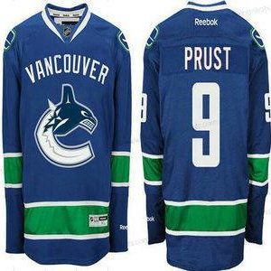 Herren Vancouver Canucks #9 Brandon Prust Heimtrikots NHL Reebook Trikots – Blau