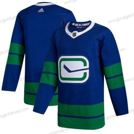 Herren Vancouver Canucks Leer ersatzweise Authentisch Strickerei Hockey Trikots – Blau