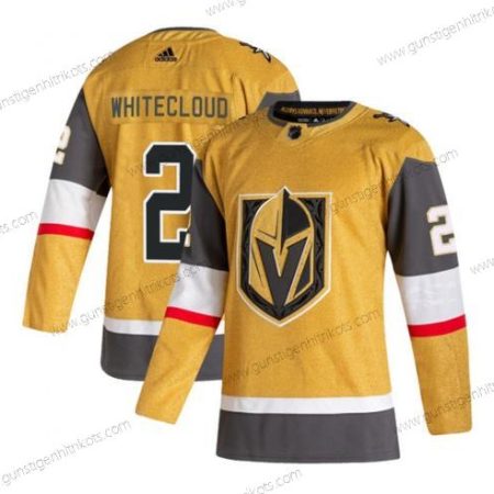 Herren Vegas Golden Knights #2 Zach Weißcloud Strickerei Trikots – Gold