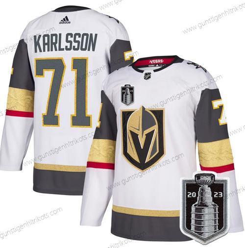 Herren Vegas Golden Knights #71 William Karlsson 2023 Stanley Cup Final Strickerei Trikots – Weiß