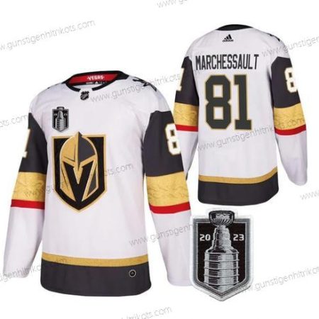 Herren Vegas Golden Knights #81 Jonathan Marchessault 2023 Stanley Cup Final Strickerei Trikots – Weiß