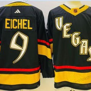 Herren Vegas Golden Knights #9 Jack Eichel 2022 Rückseite Retro Authentisch Trikots – Schwarz