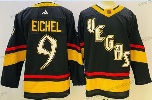 Herren Vegas Golden Knights #9 Jack Eichel 2022 Rückseite Retro Authentisch Trikots – Schwarz