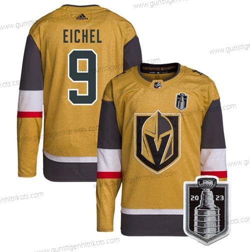 Herren Vegas Golden Knights #9 Jack Eichel 2023 Stanley Cup Final Strickerei Trikots – Gold