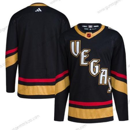 Herren Vegas Golden Knights Leer 2022-23 Rückseite Retro Strickerei Trikots – Schwarz