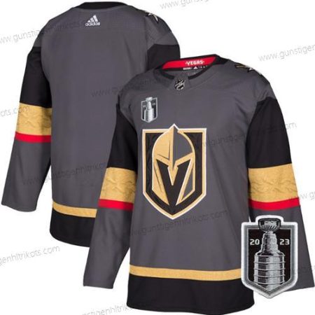 Herren Vegas Golden Knights Leer 2023 Stanley Cup Final Strickerei Trikots – Grau