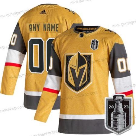 Herren Vegas Golden Knights Personalisiertes Active Spieler 2023 Stanley Cup Final Strickerei Trikots – Gold