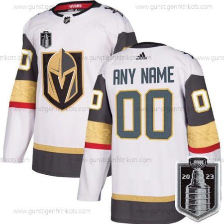 Herren Vegas Golden Knights Personalisiertes Active Spieler 2023 Stanley Cup Final Strickerei Trikots – Weiß