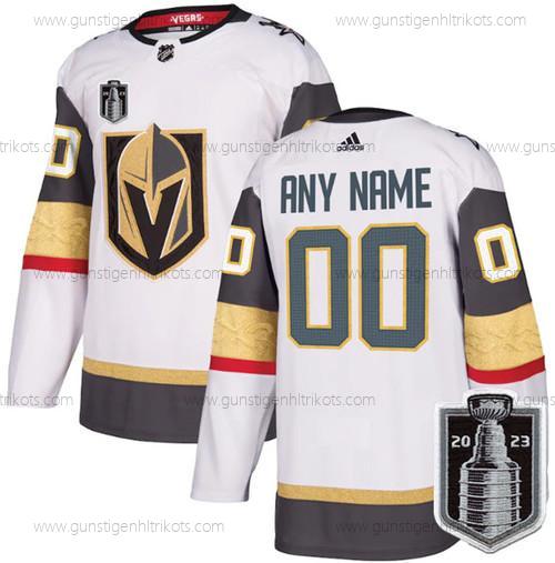 Herren Vegas Golden Knights Personalisiertes Active Spieler 2023 Stanley Cup Final Strickerei Trikots – Weiß