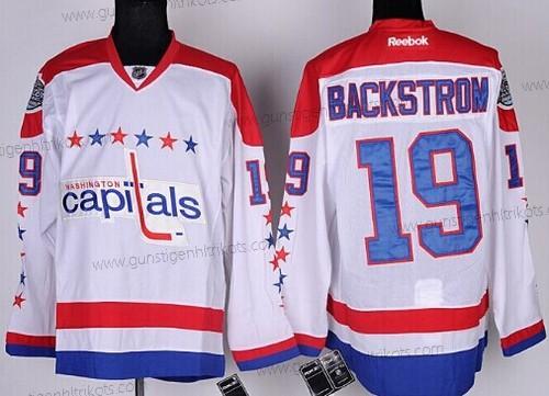 Herren Washington Capitals #19 Nicklas Backstrom Ausweichtrikot Trikots – Weiß