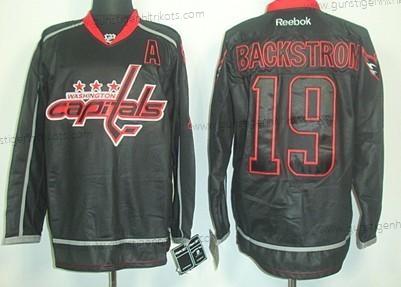 Herren Washington Capitals #19 Nicklas Backstrom Ice Trikots – Schwarz